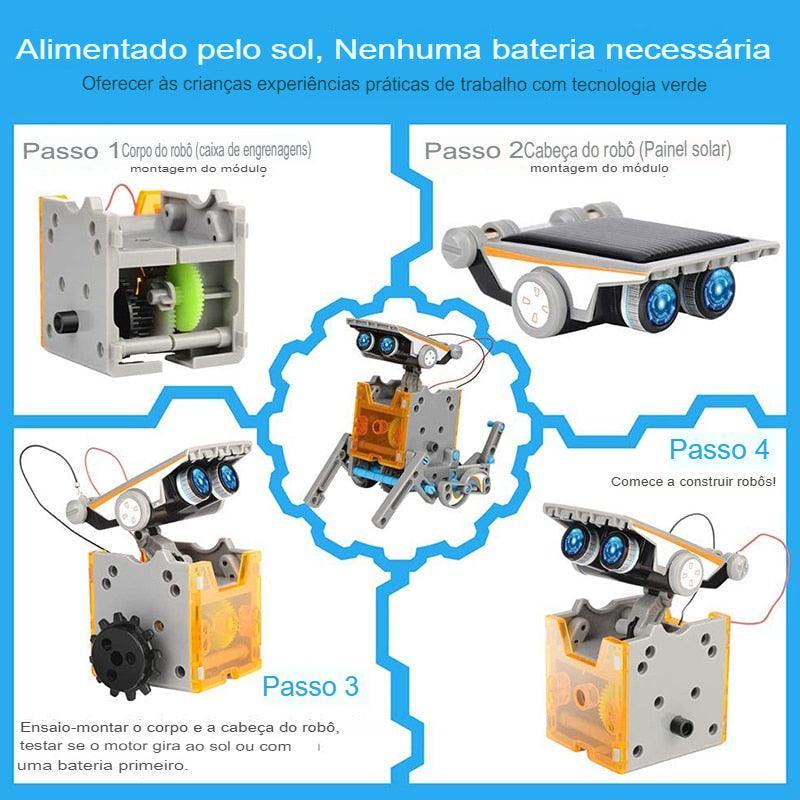 Kit Educativo: Robô Solar 12 em 1 para Crianças